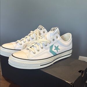 Converse White and Teal Men's Shoes